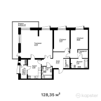 ЖК ZANGAR — 3-ком 128,4 м² (от 109 482 550 тг)