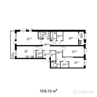 ЖК ZANGAR — 4-ком 159,1 м² (от 135 737 890 тг)