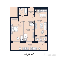 КД Shimin — 3-ком 82,2 м² (от 61 635 000 тг)