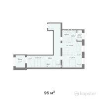 КД Park Ville — 3-ком 95 м² (от 34 200 000 тг)