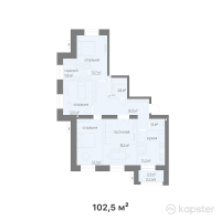 КД Park Ville — 4-ком 102,5 м² (от 42 025 000 тг)