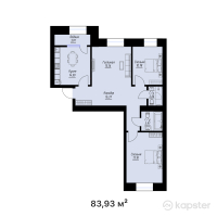 ЖК Jana Qala — 3-ком 83,9 м² (от 30 214 800 тг)