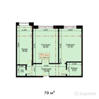 ЖК Dostyq 1 — 2-ком 79 м² (от 28 440 000 тг)
