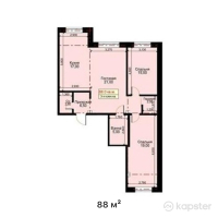 ЖК Dostyq 1 — 3-ком 88 м² (от 31 680 000 тг)