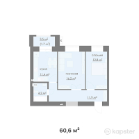 ЖК Орбита — 2-ком 60,6 м² (от 18 810 000 тг)
