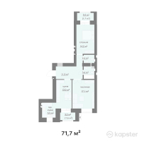 ЖК Орбита — 2-ком 71,7 м² (от 20 793 000 тг)