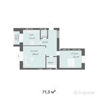ЖК AVANGARD — 2-ком 71,3 м² (от 26 737 500 тг)