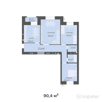 ЖК AVANGARD — 3-ком 90,4 м² (от 33 900 000 тг)