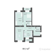 ЖК AVANGARD — 3-ком 91,1 м² (от 34 162 500 тг)