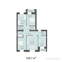 ЖК AVANGARD — 4-ком 109,7 м² (от 41 137 500 тг)