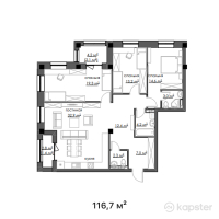 КД Park Residents — 4-ком 116,7 м² (от 84 024 000 тг)