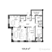 КД Park Residents — 3-ком 125,9 м² (от 90 648 000 тг)