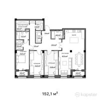 КД Park Residents — 4-ком 152,1 м² (от 109 512 000 тг)
