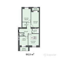 ЖК Respublika — 3-ком 90,5 м² (от 28 055 000 тг)