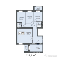 ЖК Respublika — 4-ком 118,4 м² (от 36 704 000 тг)