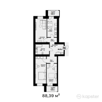 ЖК Madrid — 3-ком 88,4 м² (от 38 007 700 тг)