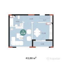 ЖК Mangilik Park — 1-ком 43,9 м² (от 24 561 600 тг)