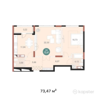 ЖК Mangilik Park — 2-ком 73,5 м² (от 41 143 200 тг)