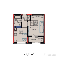ЖК ULY DALA PARK | LIFE — 1-ком 40 м² (от 16 608 300 тг)
