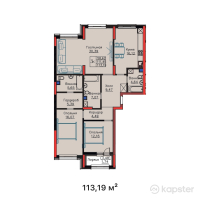 ЖК ULY DALA PARK | LIFE — 3-ком 113,2 м² (от 46 973 850 тг)