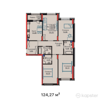 ЖК ULY DALA PARK | LIFE — 4-ком 124,3 м² (от 51 572 050 тг)