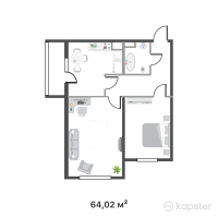 ЖК Korkem Akkent — 2-ком 64 м² (от 35 211 000 тг)