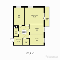 ЖК Целиноград 4 — 3-ком 102,7 м² (от 41 080 000 тг)