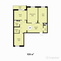 ЖК Целиноград 4 — 3-ком 109 м² (от 43 600 000 тг)