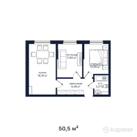 ЖК Buta Mirai — 2-ком 50,2 м² (от 22 590 000 тг)