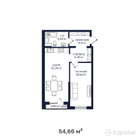 ЖК Buta Mirai — 1-ком 54,7 м² (от 24 050 400 тг)