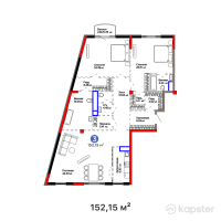 ЖК 1st by BI — 3-ком 152,2 м² (от 243 440 000 тг)