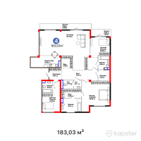 ЖК 1st by BI — 4-ком 183 м² (от 356 908 500 тг)