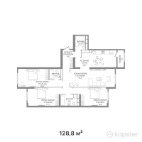 ЖК JAZZ-квартал — 4-ком 128,8 м² (от 121 072 000 тг)