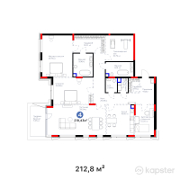 ЖК Akbulak Riviera — 4-ком 212,8 м² (от 340 480 000 тг)