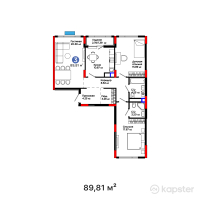 ЖК Arena Vista — 3-ком 89,8 м² (от 50 742 650 тг)
