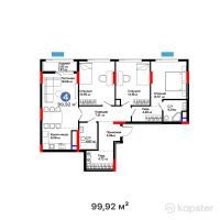 ЖК Arena Vista — 4-ком 99,9 м² (от 52 058 320 тг)