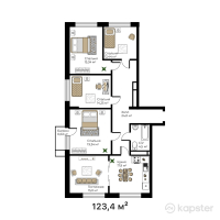 ЖК Noble House — 3-ком 123,4 м² (от 71 572 000 тг)