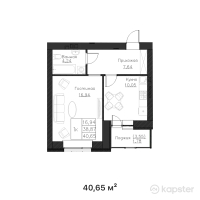 ЖК Classic — 1-ком 40,7 м² (от 14 227 500 тг)