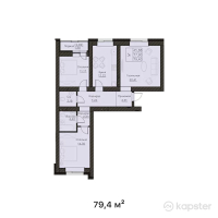ЖК Classic — 3-ком 79,4 м² (от 27 790 000 тг)