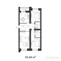 ЖК Classic — 3-ком 82,8 м² (от 28 994 000 тг)