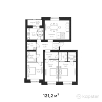 ЖК Classic — 4-ком 121,2 м² (от 42 420 000 тг)