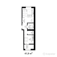 ЖК Dariya — 1-ком 41,9 м² (от 18 079 600 тг)