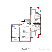 ЖК Asyl Zaman — 3-ком 93,3 м² (от 55 134 390 тг)