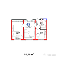 ЖК UIA. SUNQAR — 2-ком 52,8 м² (от 24 753 820 тг)