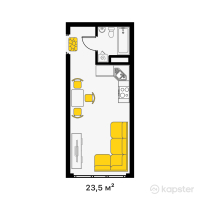 ЖК East Residence — 1-ком 23,5 м² (от 8 460 000 тг)
