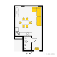 ЖК East Residence — 1-ком 34 м² (от 12 240 000 тг)