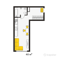 ЖК East Residence — 1-ком 40 м² (от 14 400 000 тг)
