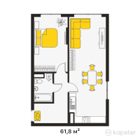 ЖК East Residence — 2-ком 61,8 м² (от 22 248 000 тг)