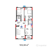 ЖК GreenLine. Garden — 3-ком 103,4 м² (от 62 958 420 тг)