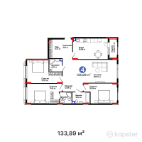 ЖК GreenLine. Garden — 4-ком 133,9 м² (от 81 940 680 тг)